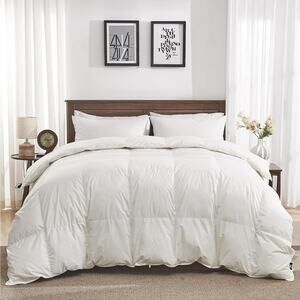 Oaken-Cat Queen Goose Feather Down Comforter - 100% Organic Cotton Duvet